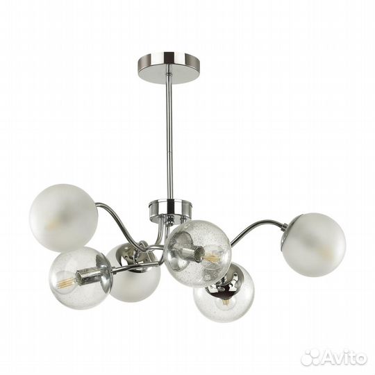 Люстра металл и стекло в спальню модерн