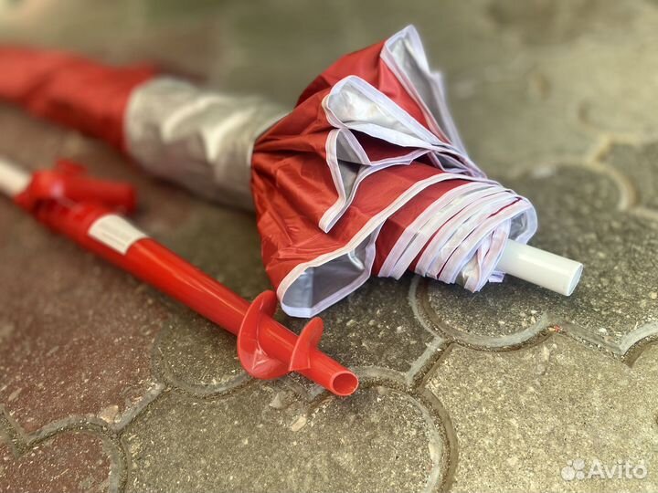 Зонт пляжный большой с гибкими спицами и винтом