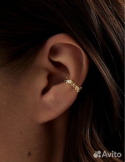 Серьги - каффы серебро 925