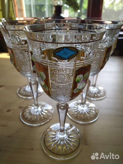 Бокалы Jahami Bohemia 6 шт хрусталь с золотом