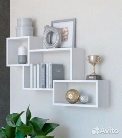 Полка настенная белая