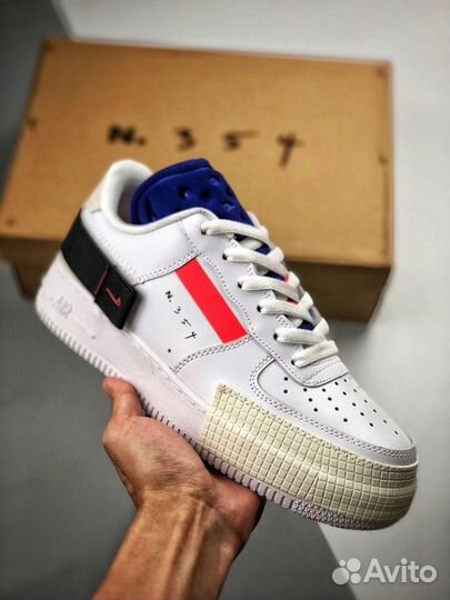 Nike air force type n354 белые кожа кожаные