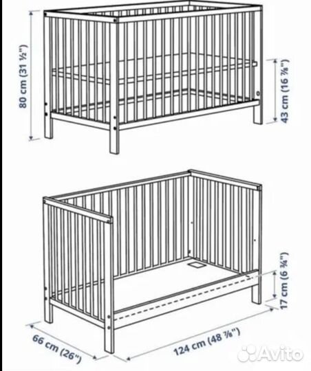 Детская кроватка IKEA gulliver 60x120