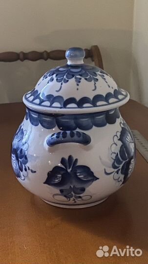 Горшок для запекания, гжель