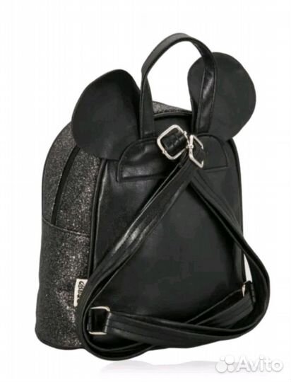 Рюкзак для девочки ушки мышки чёрный с блёстками