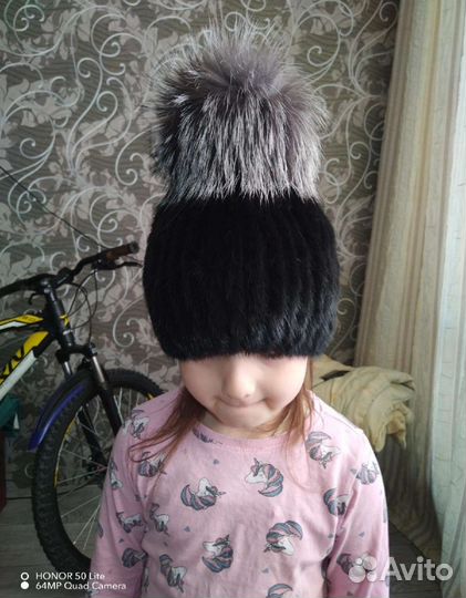 Шапка женская Норковая ponpon из Чернобурки