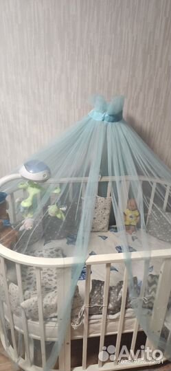 Детская кроватка трансформер круглая