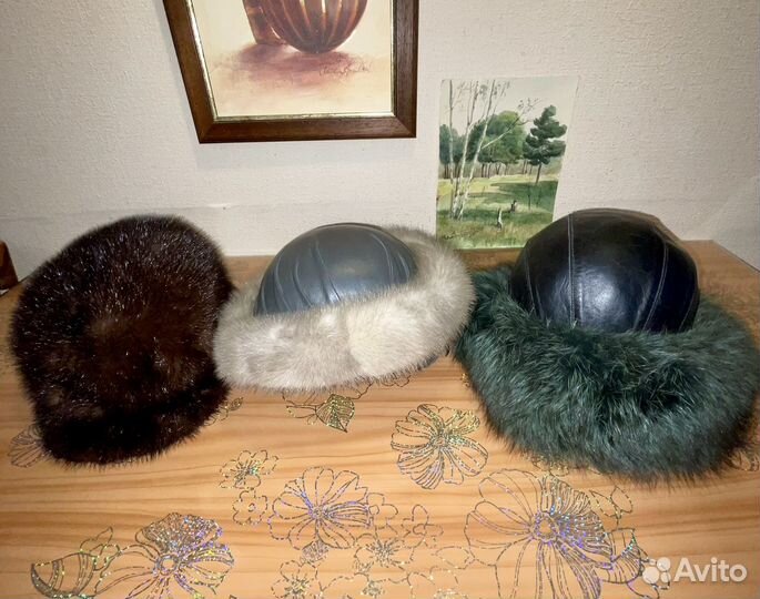 Женские меховые шапки бу