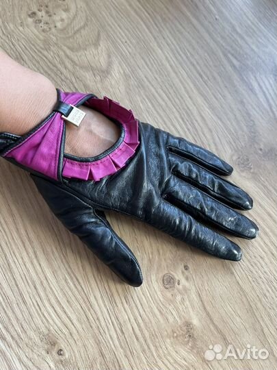 Перчатки женские кожаные