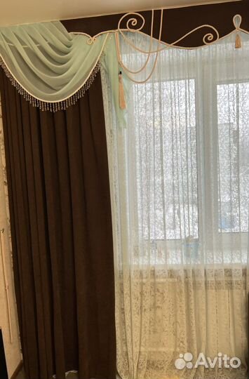 Шторы с ламбрекеном+ тюль