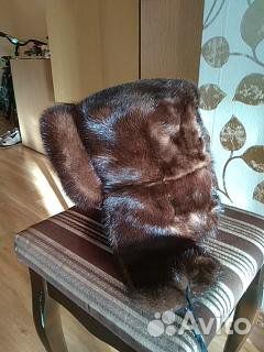 Шапка- ушанка из меха норки