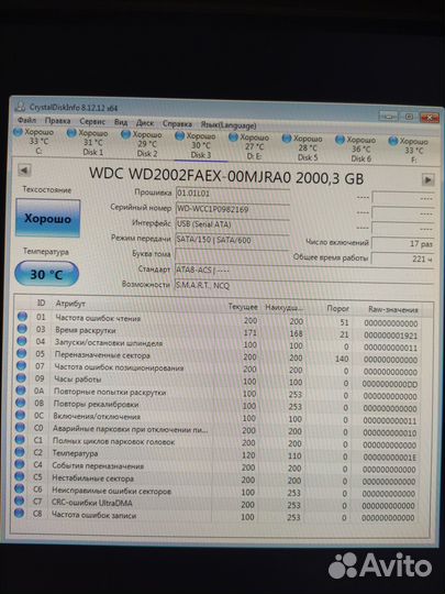 HDD WD 2 Tb Black маленький пробег не китай