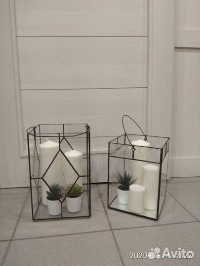 Каминные подсвечники из стекла