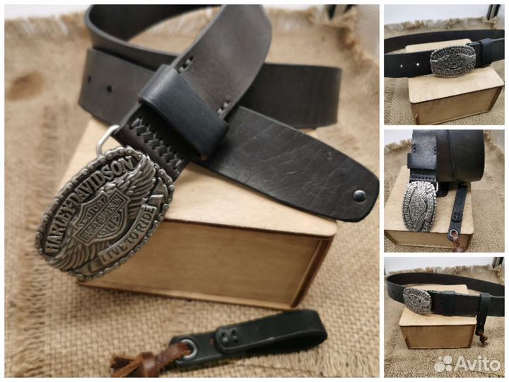 Мужской кожаный Ремень ручной работы