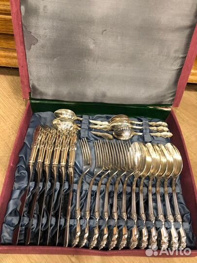 Набор столовых приборов мельхиор Серебряная Роза