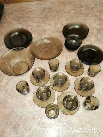 Сервиз чешское стекло 42 предмета