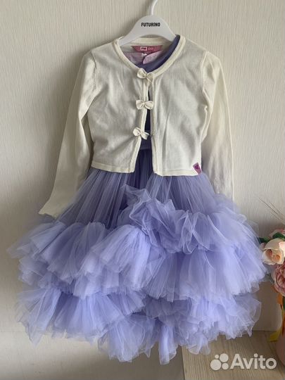 Нарядное платье для девочки 116-122 и туфельки