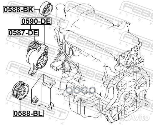 Ролик натяжной 0587-DE 0587-DE Febest