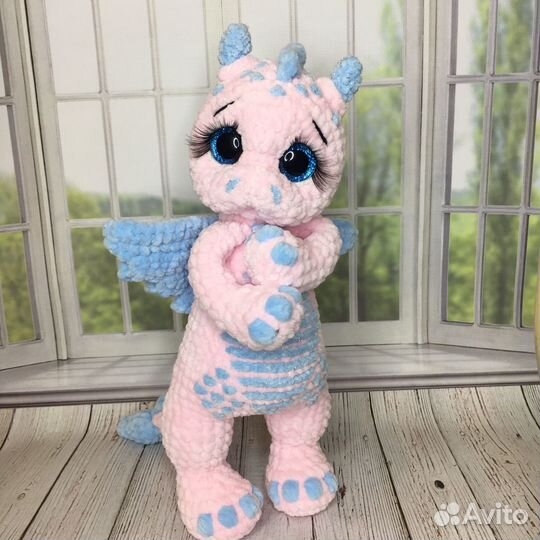 Вязаные игрушки ручной работы дракон, динозавр