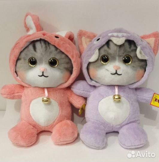 Мягкая игрушка котенок в кигуруми tik tok тренд