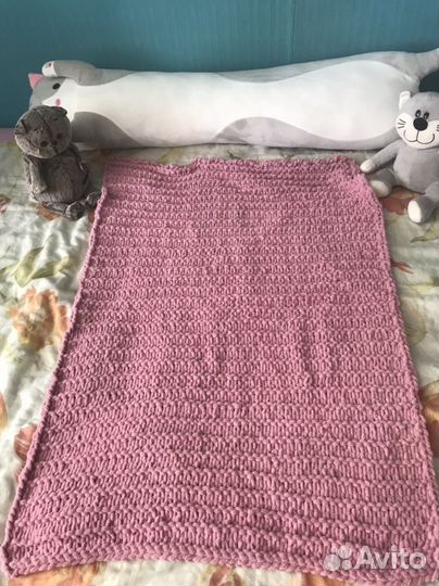 Плюшевый детский плед в коляску ручной работы