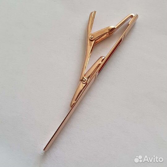 Позолоченный зажим для галстука флаг России