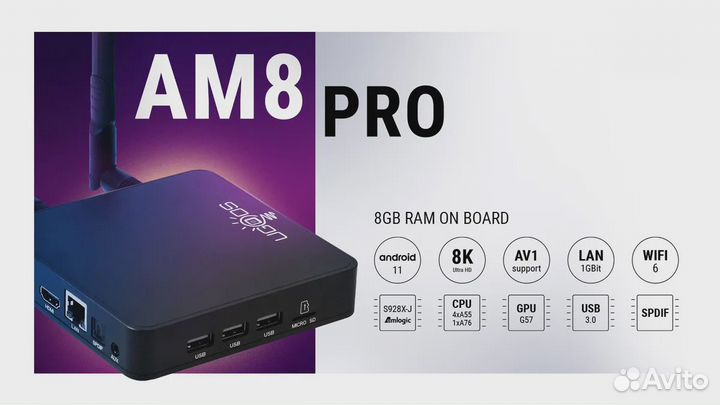 TV Box 8K Ugoos AM8 PRO 8/64 Гб