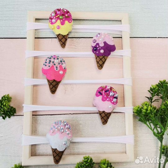 Мороженое. Повязочка для малышки