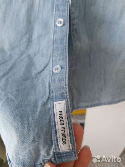 Джинсовая рубашка для девочки 140