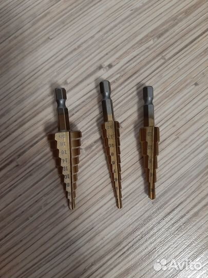 Новый набор ступенчатых сверл 3 шт