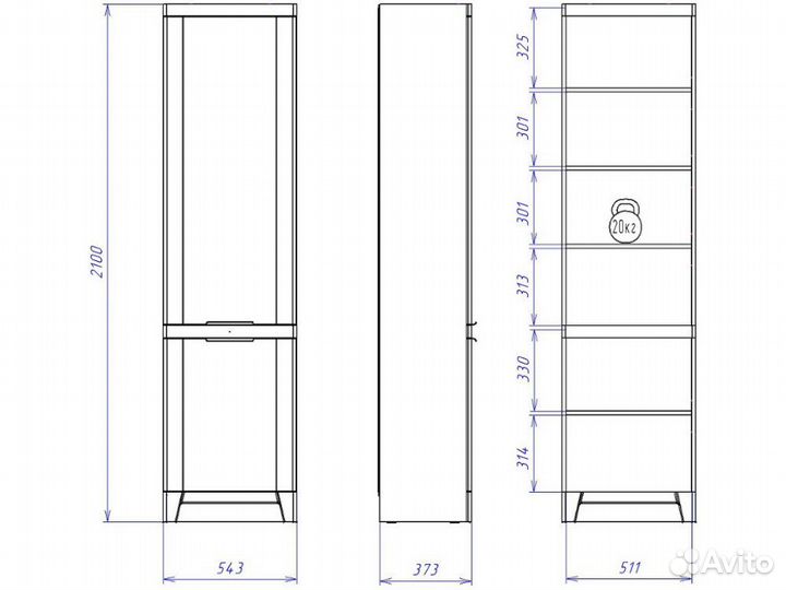 Пенал глухой Юта Дуб Мария