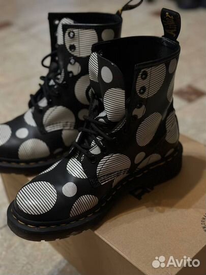 Dr martens ботинки 1460 black polka dot smooth