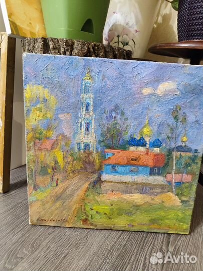 Картина маслом на холсте пейзаж 1993 год