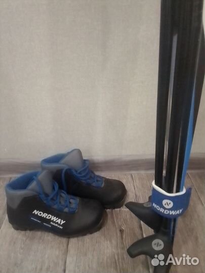 Детские лыжи, Nordway и ботинки 33 размер