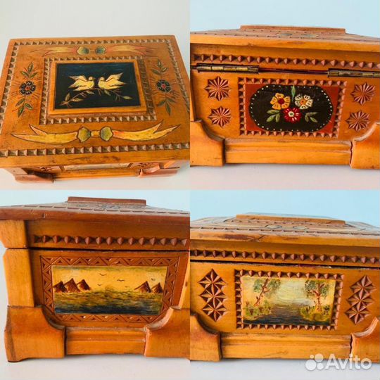 Шкатулка из дерева, металла, мельхиора, СССР