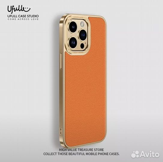 Чехол из натуральной кожи + титановые борта