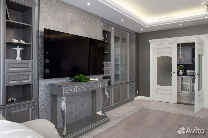 Шкаф на заказ, Береза, цвет по RAL, патина белая