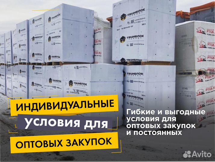 Газоблок Твинблок Теплит - все размеры