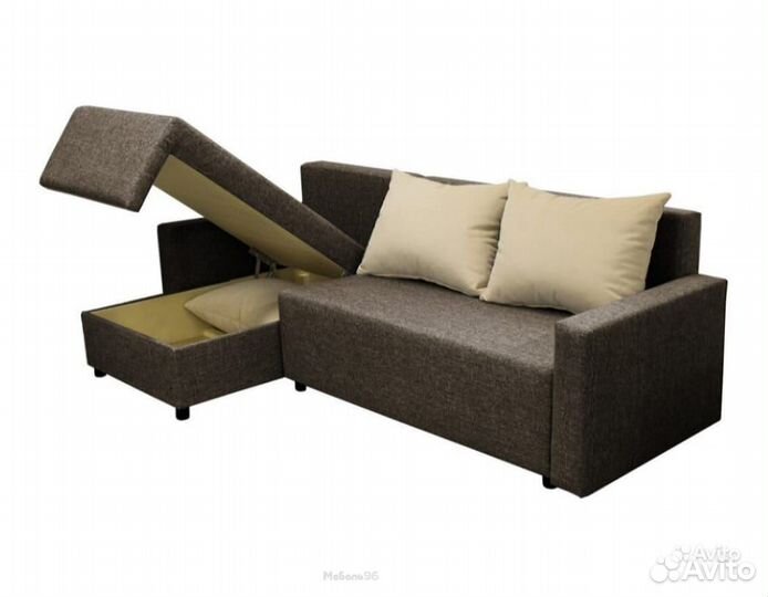 Угловой диван Шерри коричневый