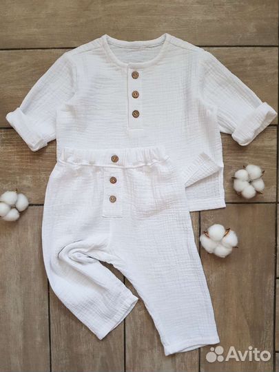 Одежда из муслина, брюки, футболка, муслин