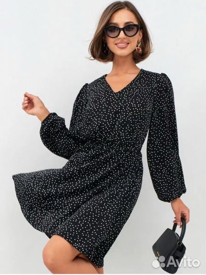 Платье вечернее праздничное в горошек