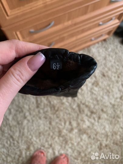 Перчатки женские кожаные новые утепленные 6-6,5