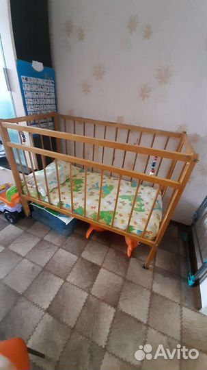 Кроватка + матрас +каркас на балдахин