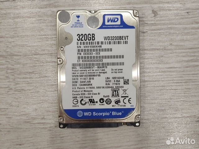 Жест�кий диск WD Scorpio blue 320 gb