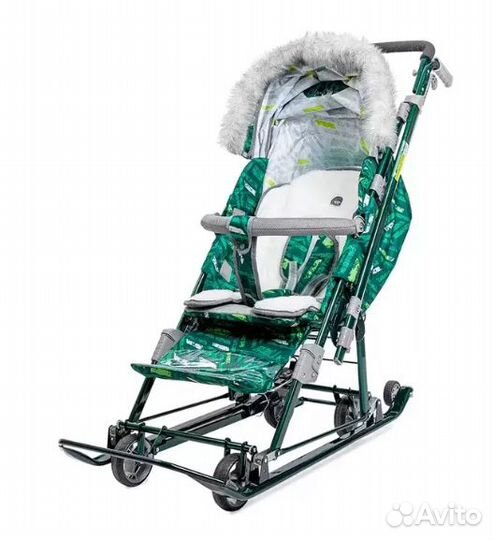 Санки-коляска Ника Детям 7-8SK спортивный зеленый