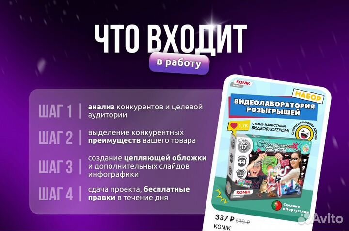 Дизайн карточек wildberries, ozon, инфографика вб