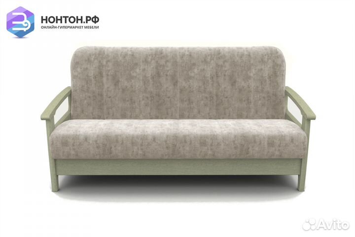 Диван книжка Омега светло-серый / бук