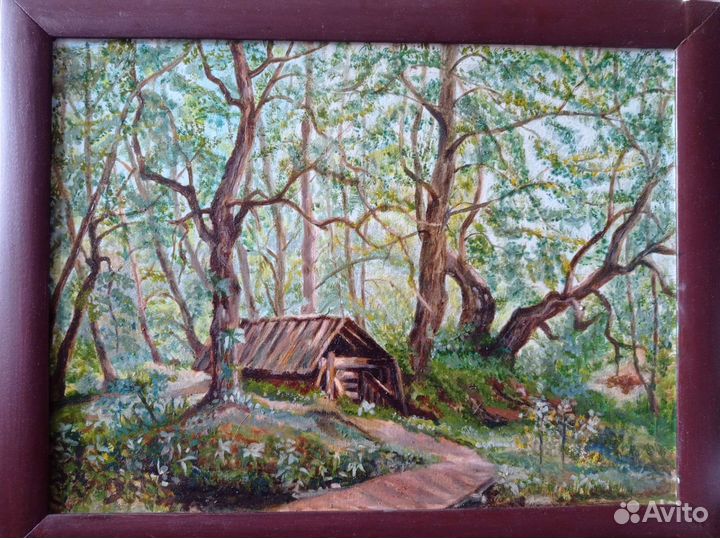 Картина оформлена в багет, 