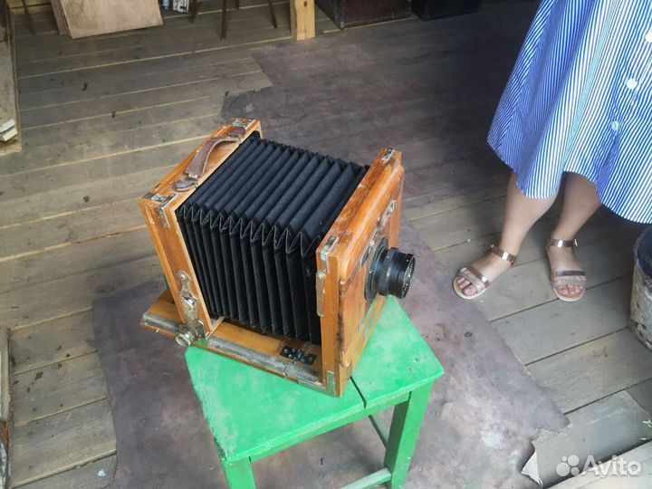 Старинный деревянный фотоаппарат фк 13 х 18