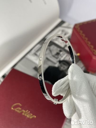 Браслет cartier love белое золото